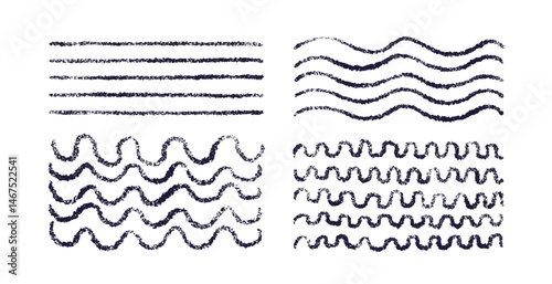 Chalk pasta, crayon wave, curvy horizontal lines