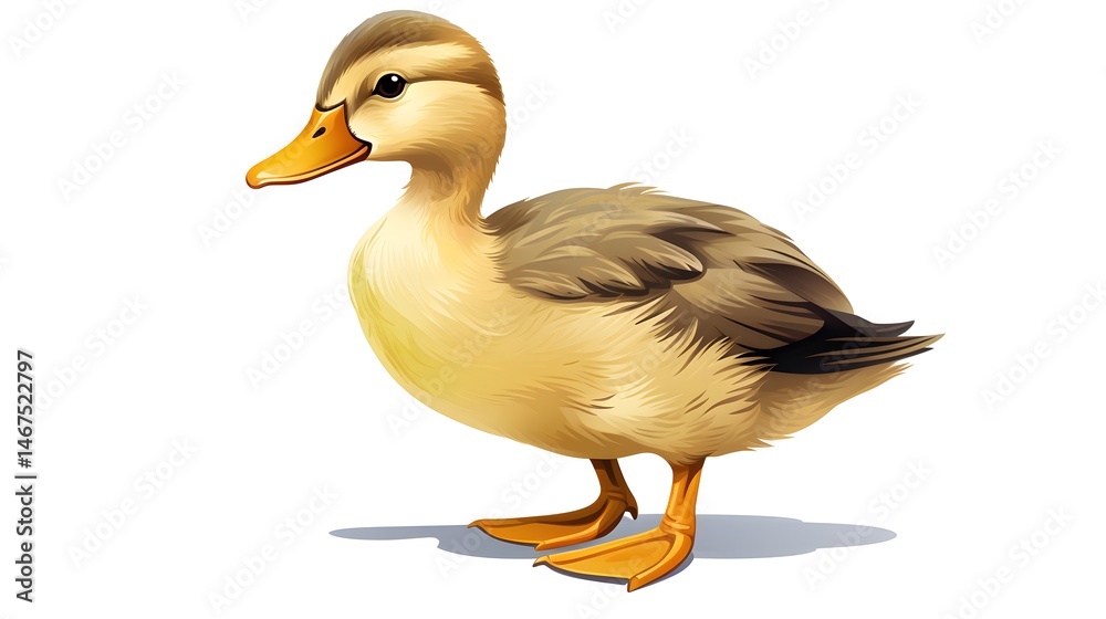 Realistic Yellow-Brown Duckling, Mallard Chicken - High-Quality Stock Photo Realistic Yellow-Brown Duckling, Mallard Chicken - High-Quality Stock Photo