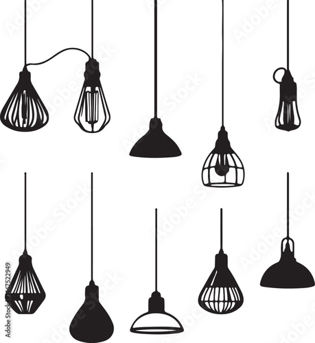Modern Pendant Lights Silhouette Collection, Minimalist Home Decor Elements
