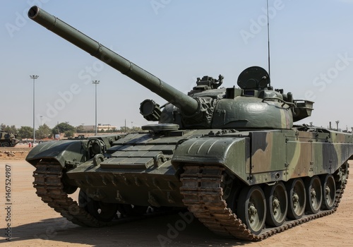 Powerful Military Tank Engine Close Up Detailed View Impressive Machinery War Machine Combat Vehicle photo