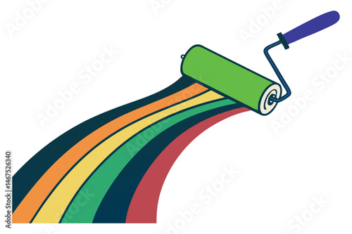 Colorful Paint Rollers Art Design  Wall Decor Inspiration