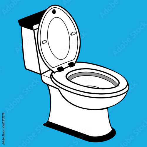 Modern Toilet Illustration  Bathroom Fixture Clipart for Design Projects