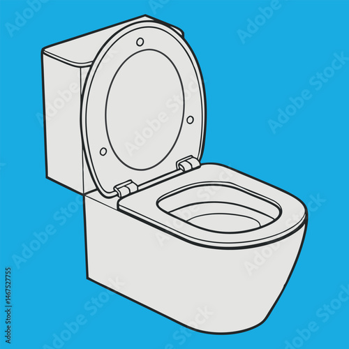 Modern Toilet Illustration  Bathroom Fixture Clipart for Design Projects
