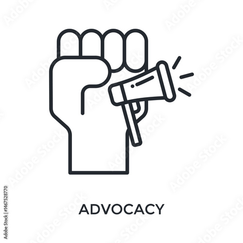 Advocacy Icon Outline Style. Vector Illustration For Graphic Design