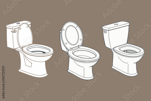 Modern Toilet Illustration  Bathroom Fixture Clipart for Design Projects