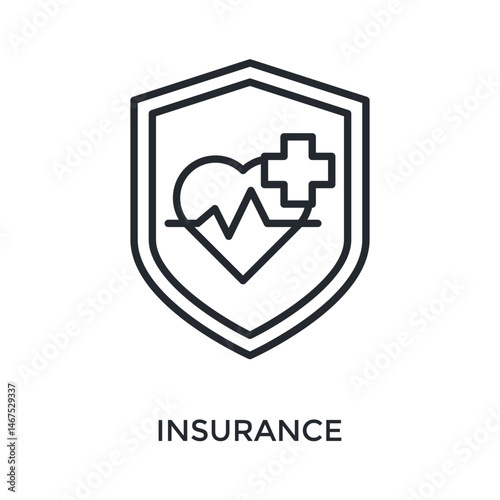 Insurance Icon Outline Style. Vector Illustration For Graphic Design