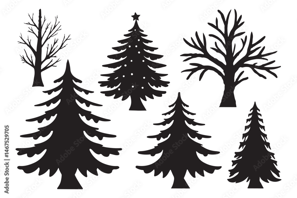 Silhouette Pine Tree Clipart Vector Bundle Evergreen Forest Icons Silhouette Pine Tree Clipart Vector Bundle Evergreen Forest Icons