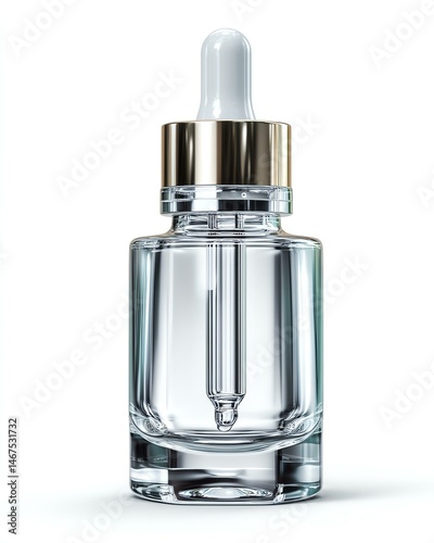 Elegant glass dropper bottle for skincare products.