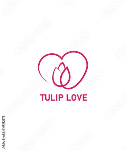 Simple tulips logo design modern concept