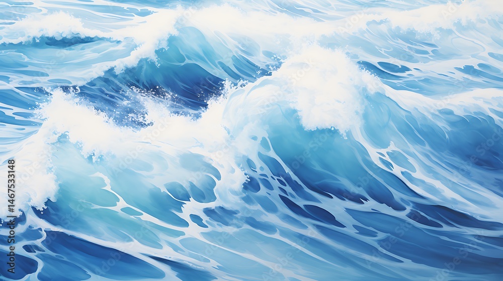 Dynamic depiction of ocean waves with captivating light and shadow patterns Dynamic depiction of ocean waves with captivating light and shadow patterns