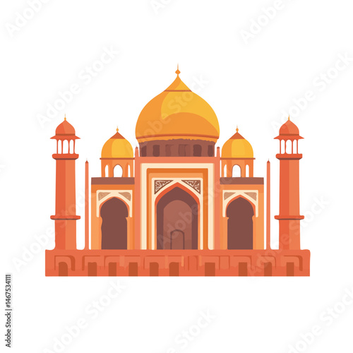 Flat vector Cultural Heritage, minimalist design, isolated on a white background.