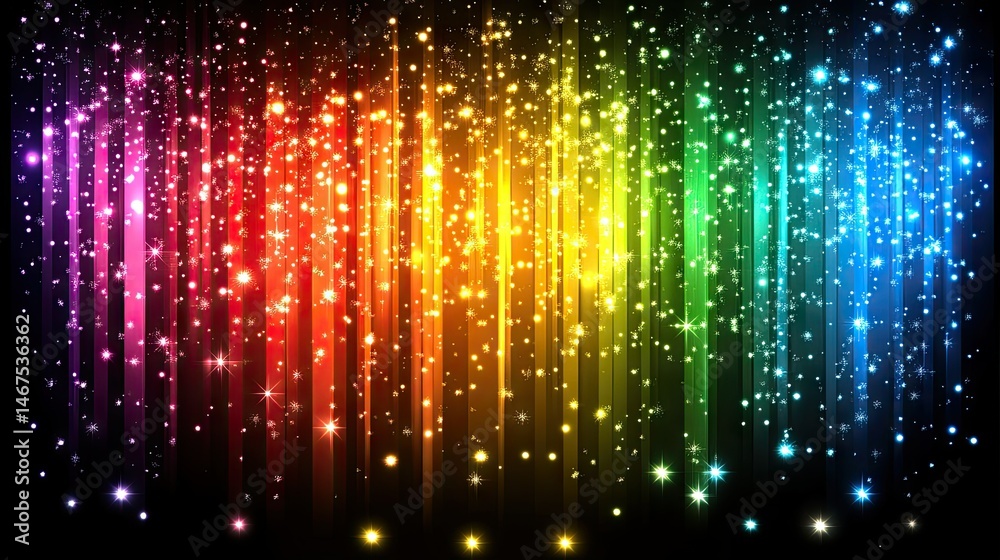 Colorful Light Stripes and Sparkling Dots