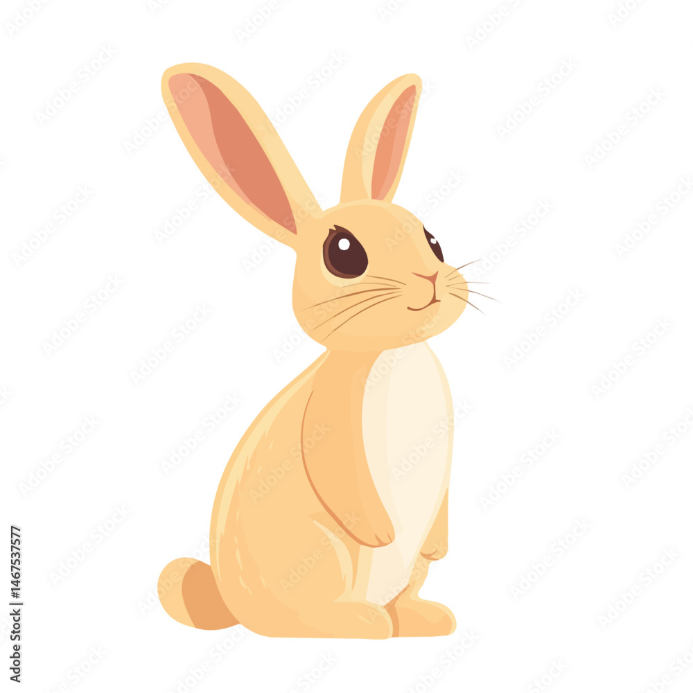 Easter Bunny Flat vector, minimalist design, isolated on a white background. Easter Bunny Flat vector, minimalist design, isolated on a white background.