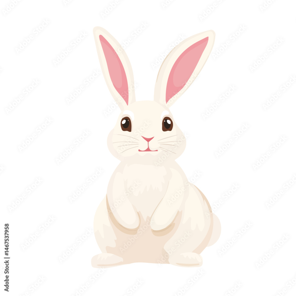 Flat vector Easter Bunny, minimalist design, isolated on a white background. Flat vector Easter Bunny, minimalist design, isolated on a white background.
