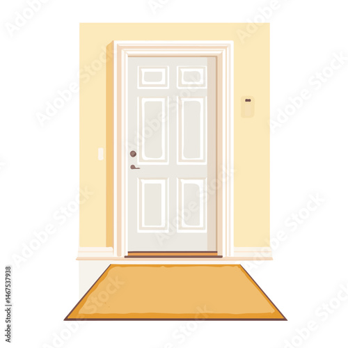 Flat vector Floor Mat, minimalist design, isolated on a white background.