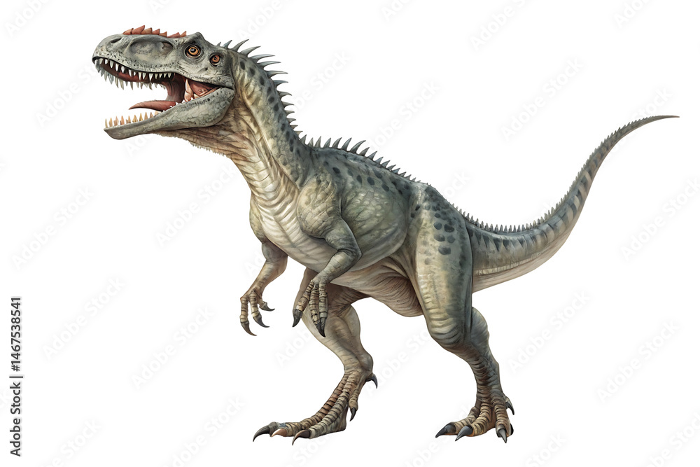 Fototapeta premium Ferocious Dinosaur Illustration Detailed Depiction of a Prehistoric Predator