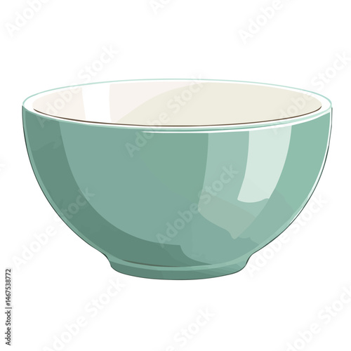 Flat vector Decorative Bowl, minimalist design, isolated on a white background.