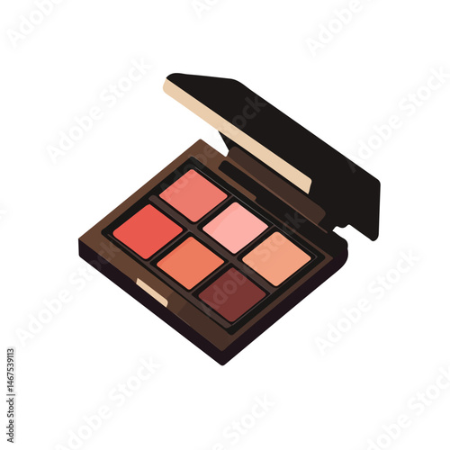 Eyeshadow Flat vector, minimalist design, isolated on a white background.