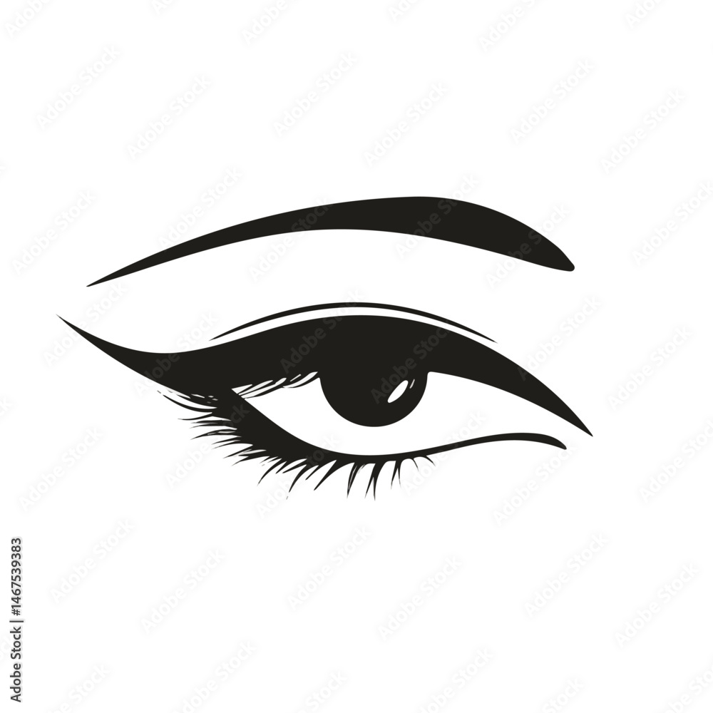 Eyeliner Flat vector, minimalist design, isolated on a white background. Eyeliner Flat vector, minimalist design, isolated on a white background.