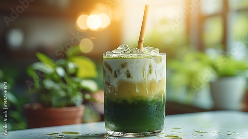 Refreshing iced matcha latte (1)