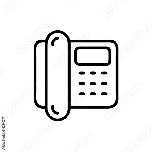 landline phone on transparent background for web and graphic design