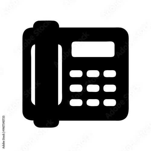 landline phone silhouette on transparent background for web and graphic design
