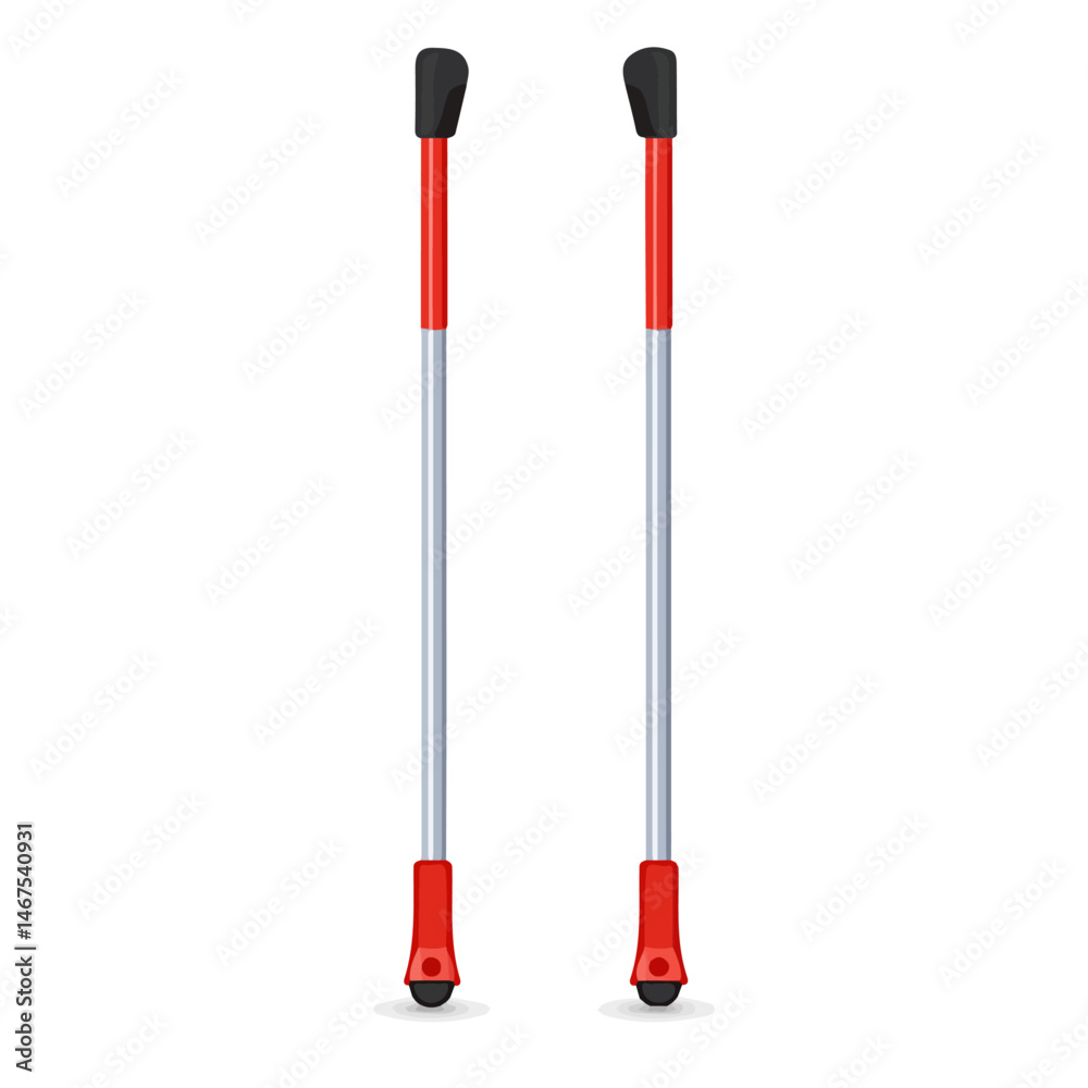 Crutches Flat vector, minimalist design, isolated on a white background. Crutches Flat vector, minimalist design, isolated on a white background.