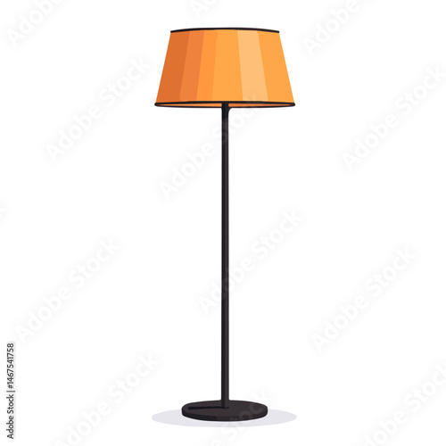 Floor Lamp Flat vector, minimalist design, isolated on a white background.