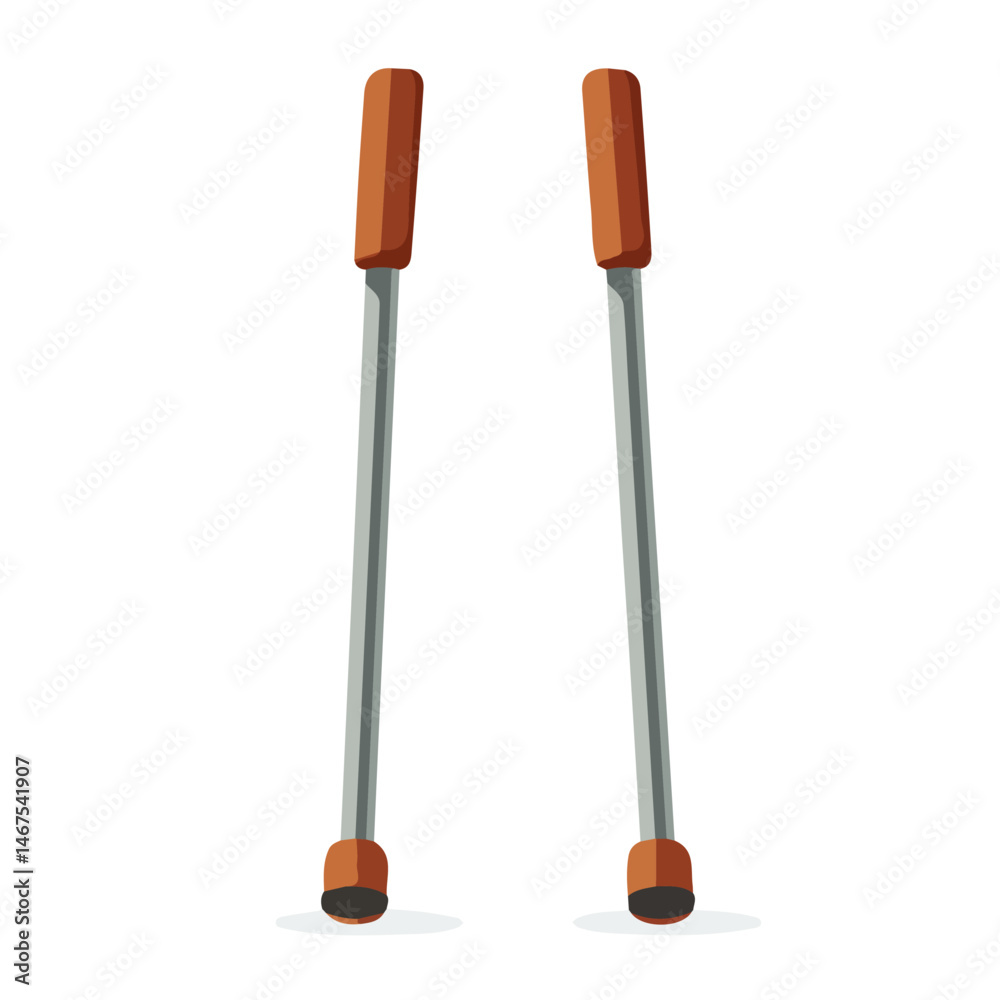 Crutches Flat vector, minimalist design, isolated on a white background. Crutches Flat vector, minimalist design, isolated on a white background.