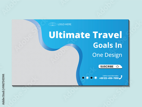 Colorful Travel YouTube Thumbnail Template Design
