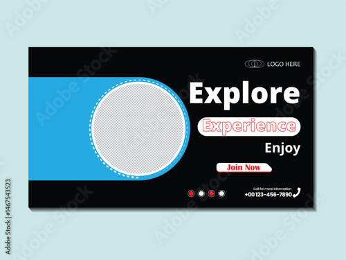 Adventure Travel YouTube Thumbnail PSD Template
