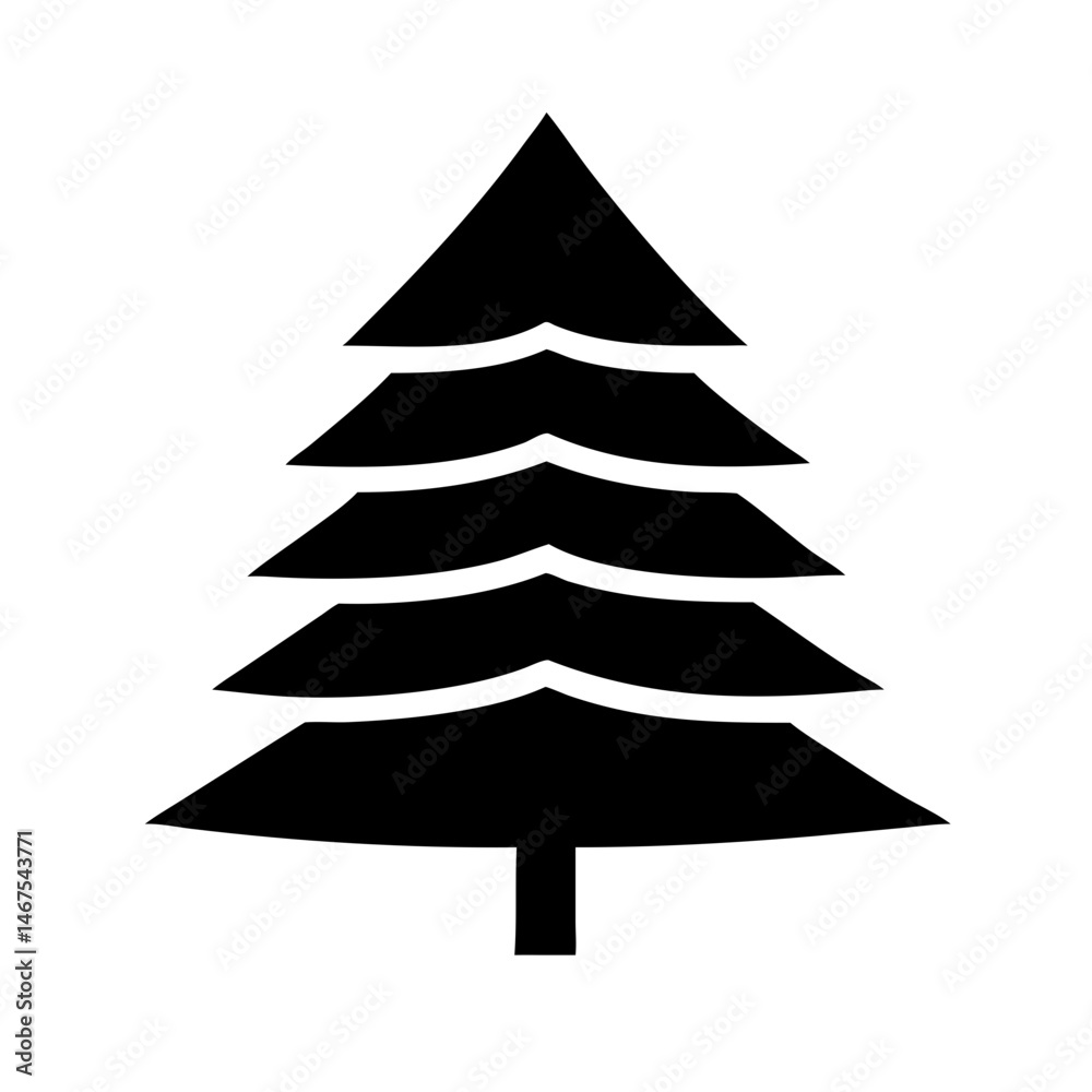 Obraz premium layered fir silhouette on transparent background for web and graphic design