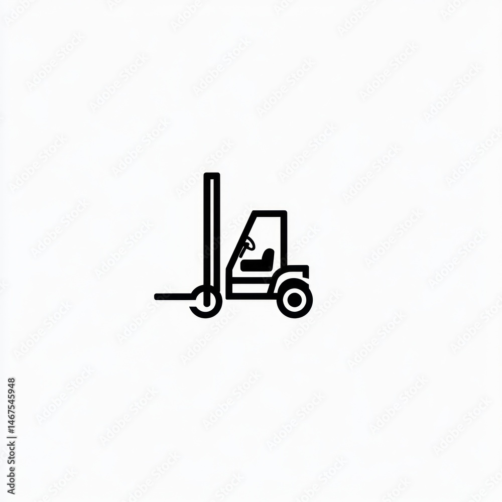 Fototapeta premium Forklift icon, warehouse, logistics, industrial, transportation