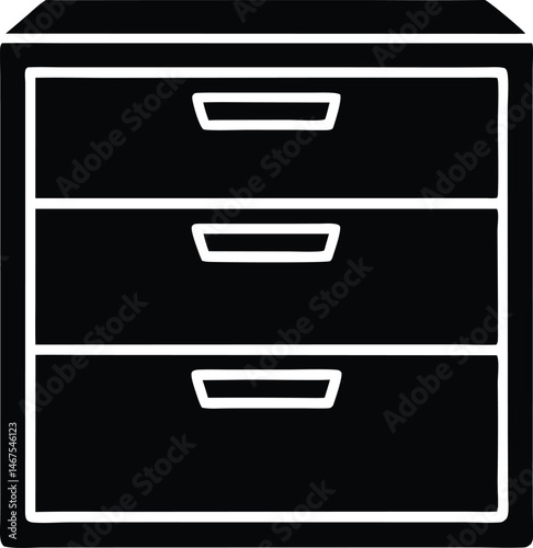 file cabinet silhouette vector icon