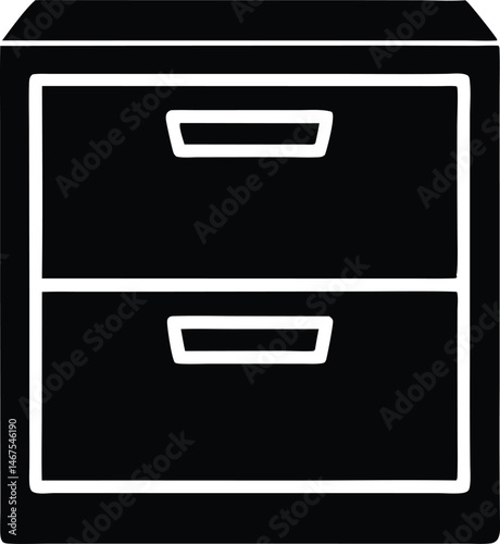 file cabinet silhouette vector illustration
