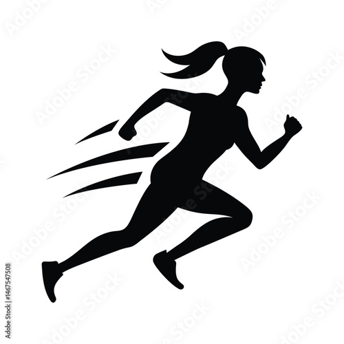 silhouette of a woman running