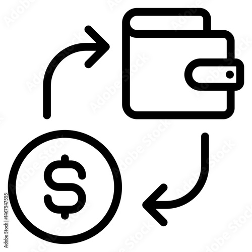 Top up wallet icon in vector illustration	
