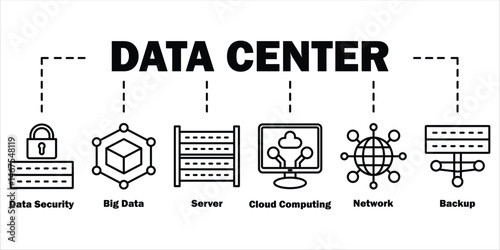 Data Center icon - vector illustration . data, server, storage, infographic, template, presentation, concept, banner, pictogram, icon set, icons . Pro Vector
