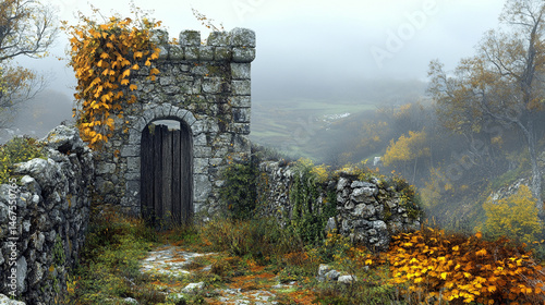 Ancient defense stone tower stands weathered and strong, symbolizing resilience, protection, and medieval history. A testament to time in a rugged landscape of heritage and architectural legacy.


