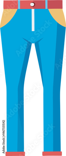 A stylish vector art illustration showcasing trendy skinny jeans, emphasizing sleek design, modern fashion details, and vibrant, clean-line aesthetics