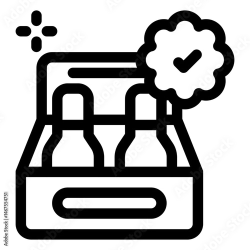 quality drink approved outline icon and illustration