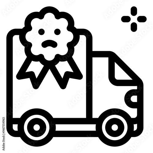 not good quality delivery outline icon and illustration