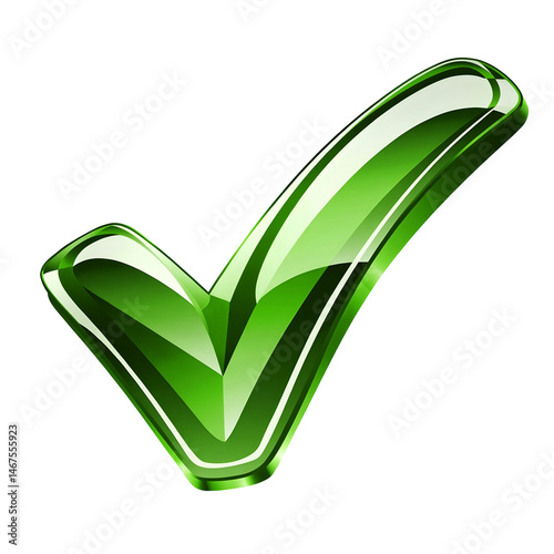 3d check mark on white background 