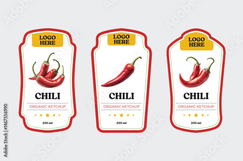 Packaging labels template for tomato sauce