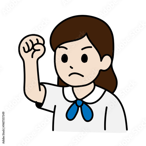 Avatar Cartoon Asia Student Girl minimal line