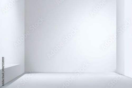 Wallpaper Mural Minimalist white room interior. Clean and simple design. Perfect for product display or background. Torontodigital.ca