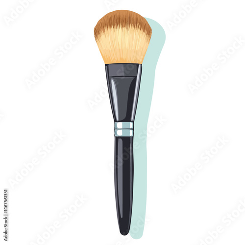 Makeup Brush Flat vector, minimalist design, isolated on a white background.