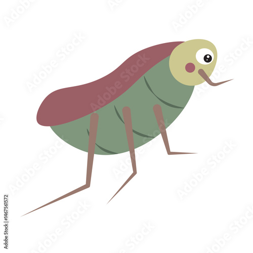 Cartoon flea with big eyes. Vector