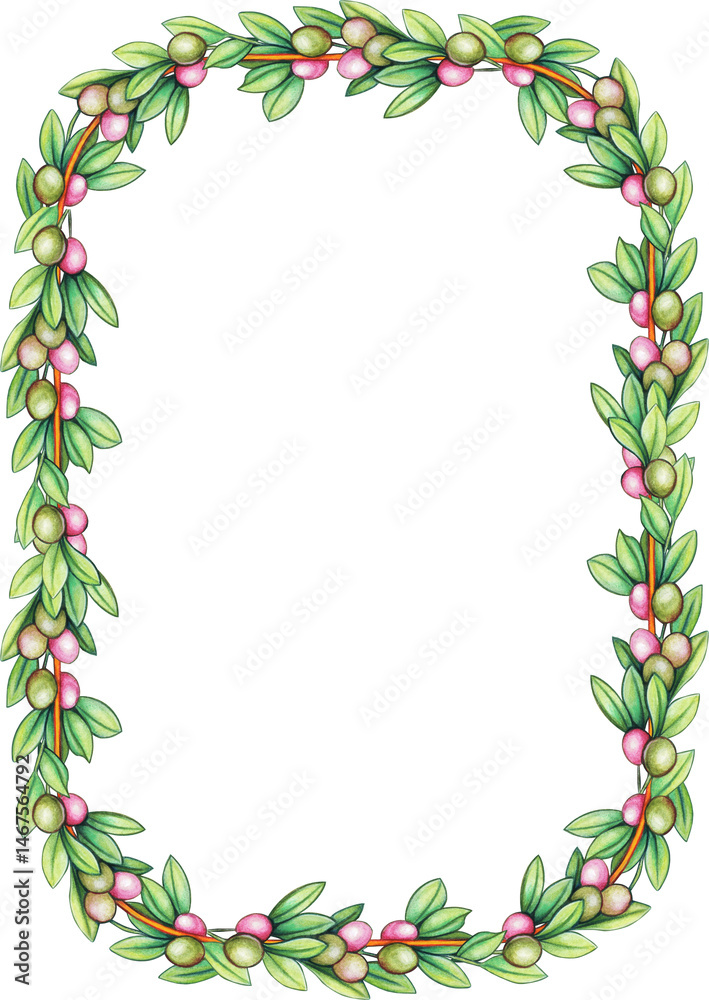 Fototapeta premium Watercolor hand drawn italian mediterranean tiles