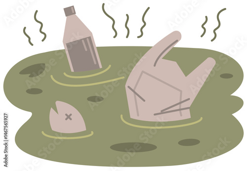 Water Pollution Illustration